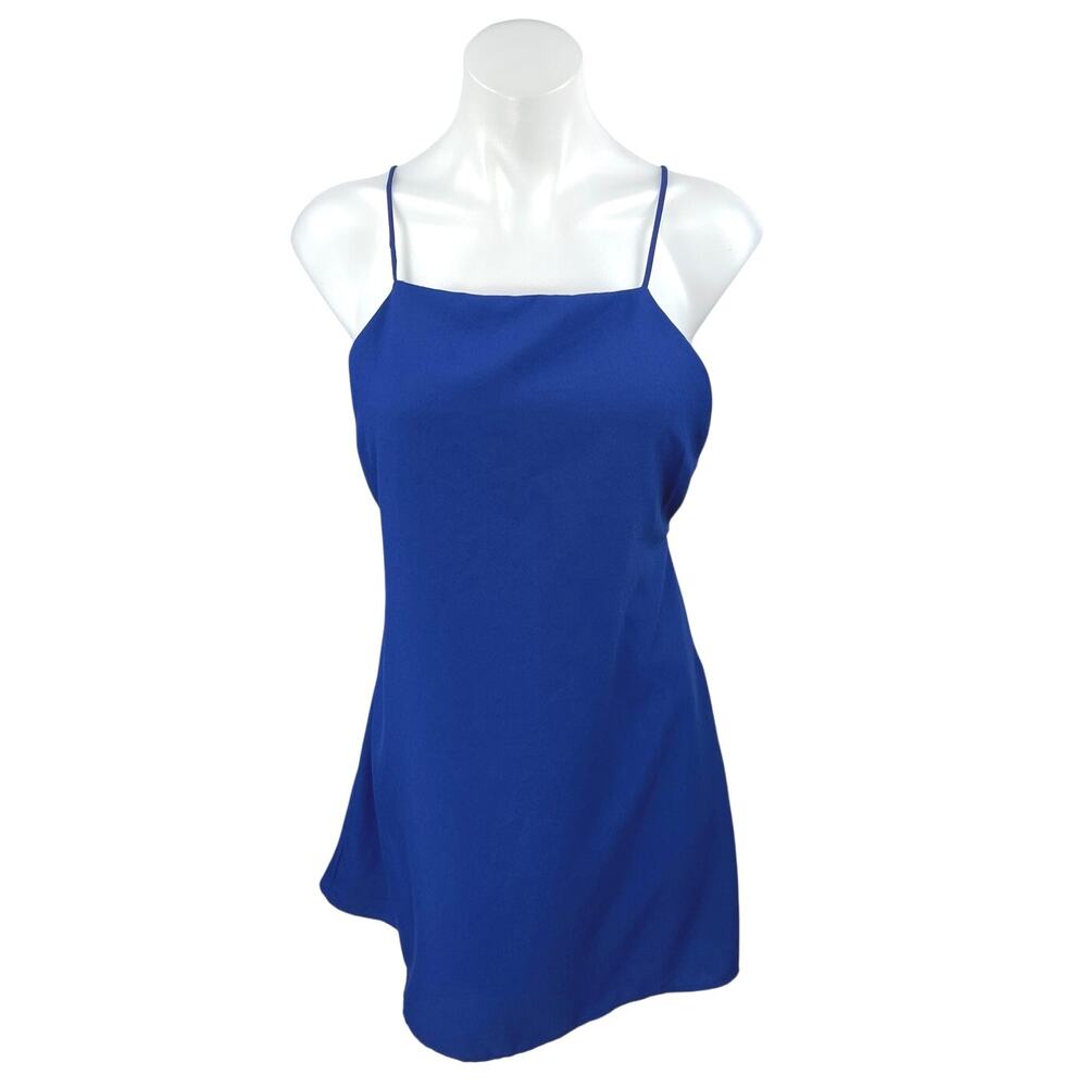 Tobi Blue Strappy Back Sleeveless Cami Camisole Tank A Line Mini Dress Size M
